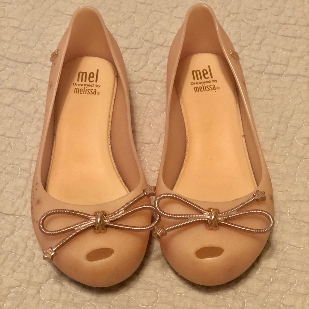 Mel Melissa rose gold ballet pink little wedges